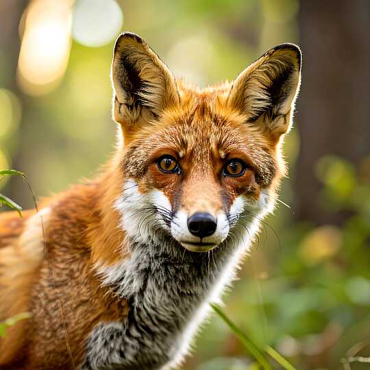 Ein Fuchs schaut freundlich in die Kamera